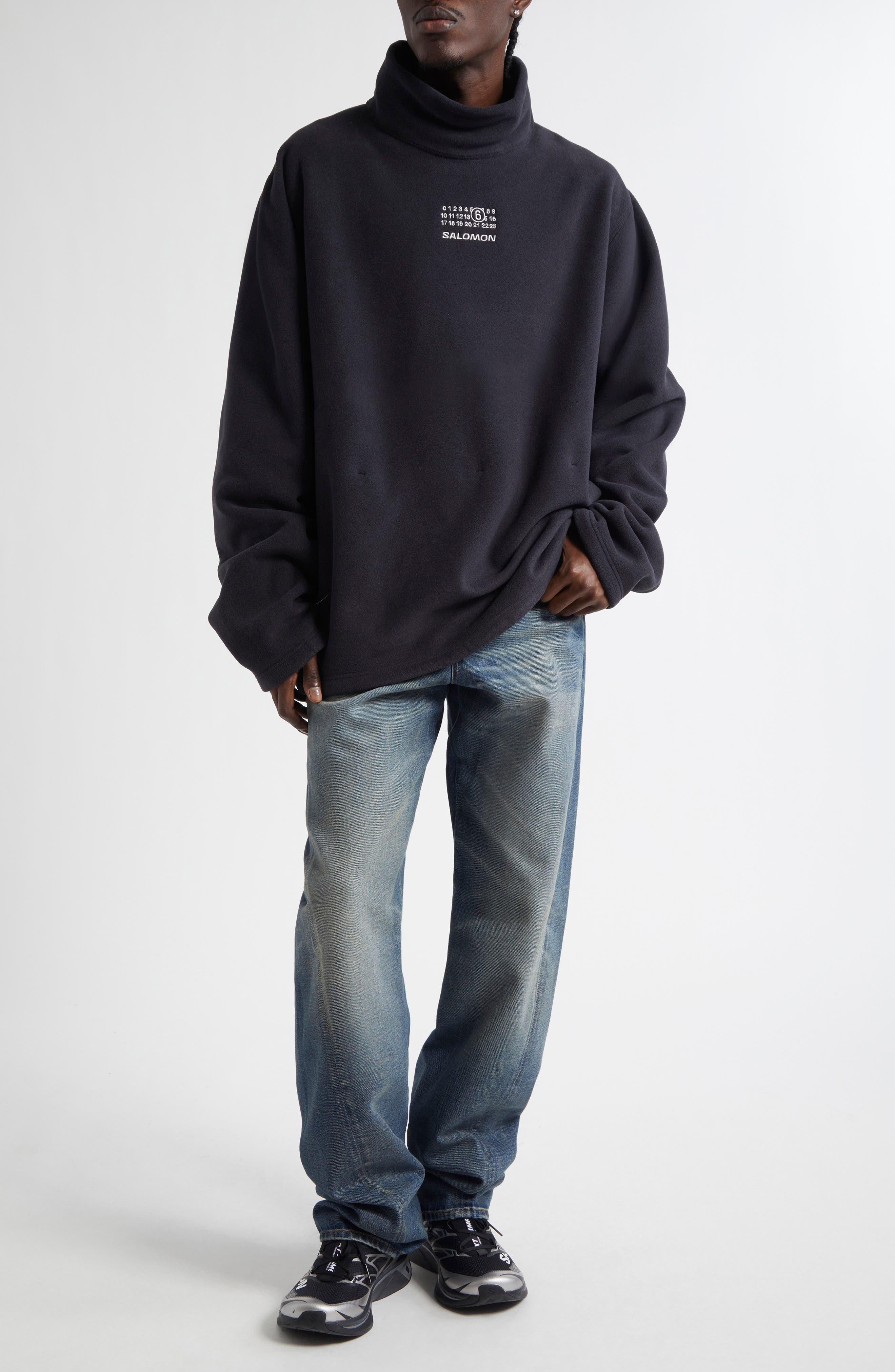 MM6 Maison Margiela Wide Leg Jeans in Medium Blue at Nordstrom - 2