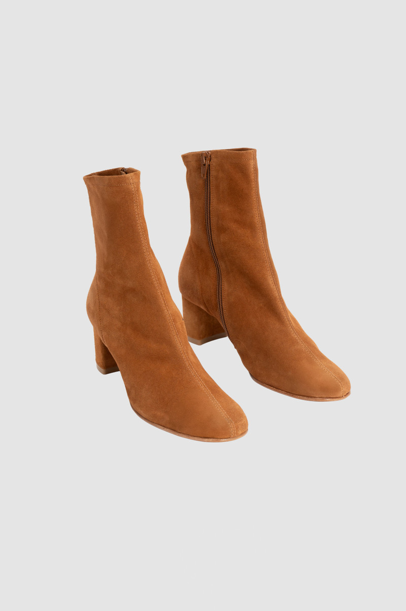 BY FAR Sofia Summer Tan Suede Leather Ankle Boot outlook
