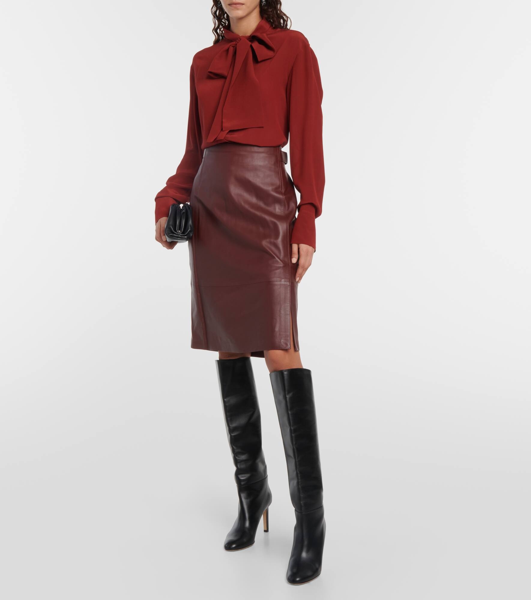 Leather pencil skirt - 2