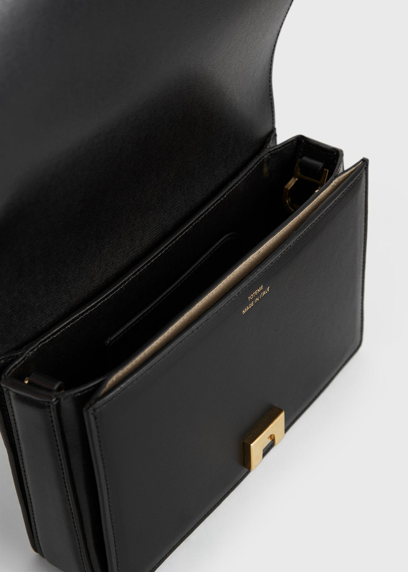 Mini T-flap leather bag black 9