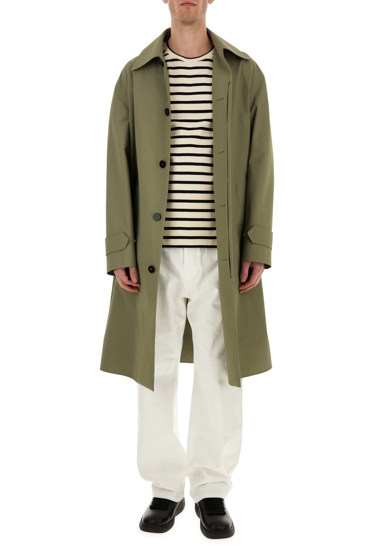 Army green cotton trench coat - 6