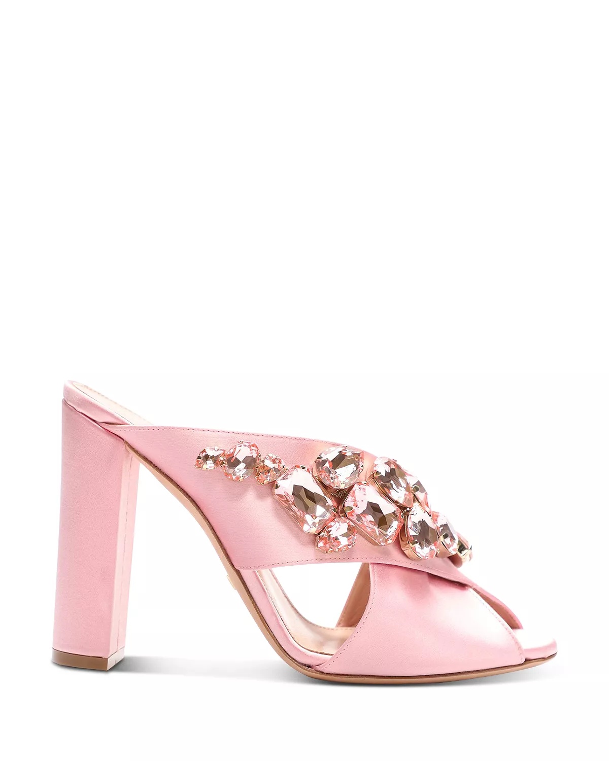 Women's Embellished Satin Block Heel Sandals - 2