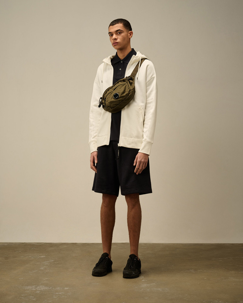 C.P. Company Diagonal Raised Fleece Logo Shorts outlook