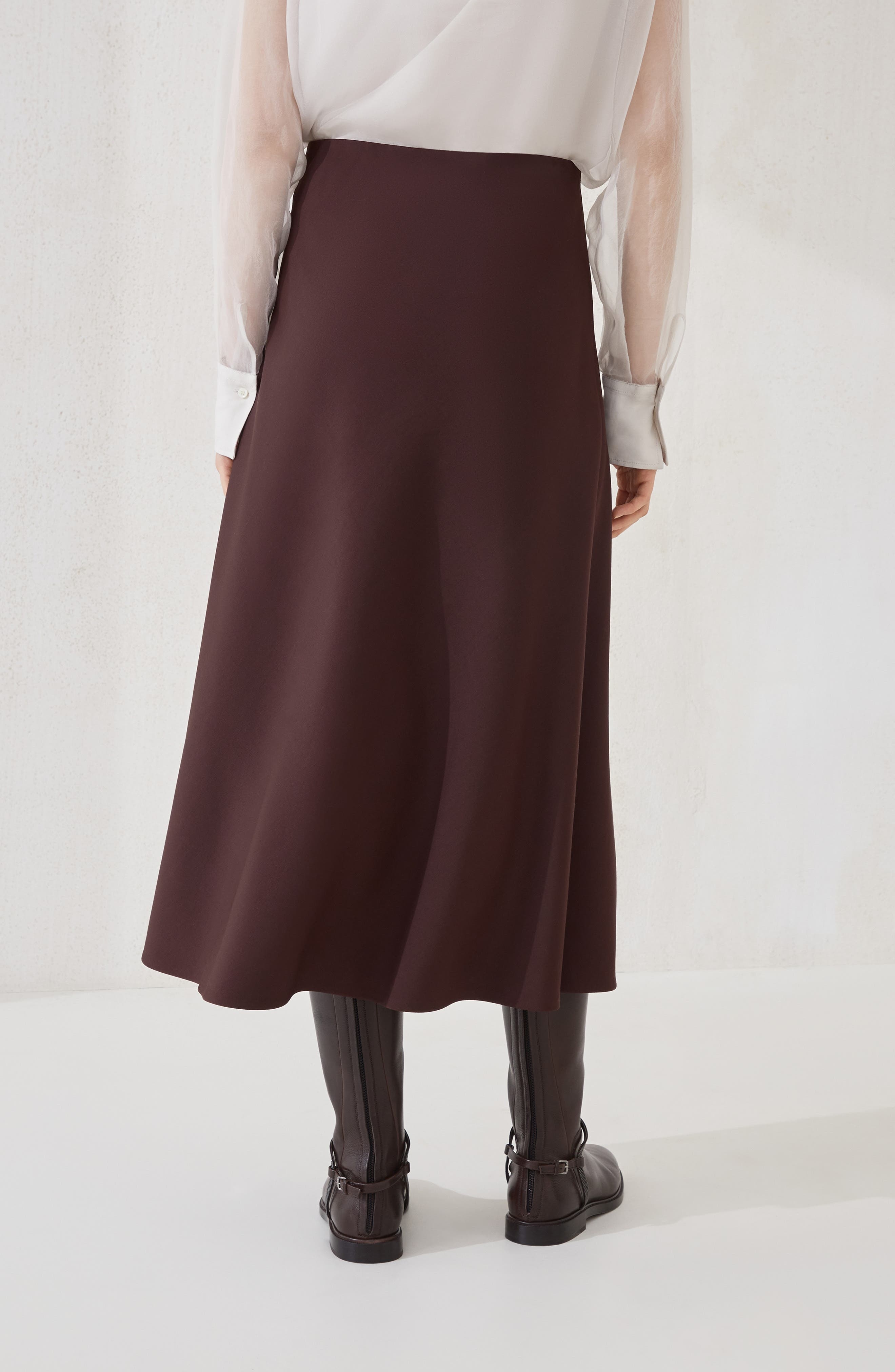 Brunello Cucinelli Twill Flute skirt in Burgundy at Nordstrom - 3