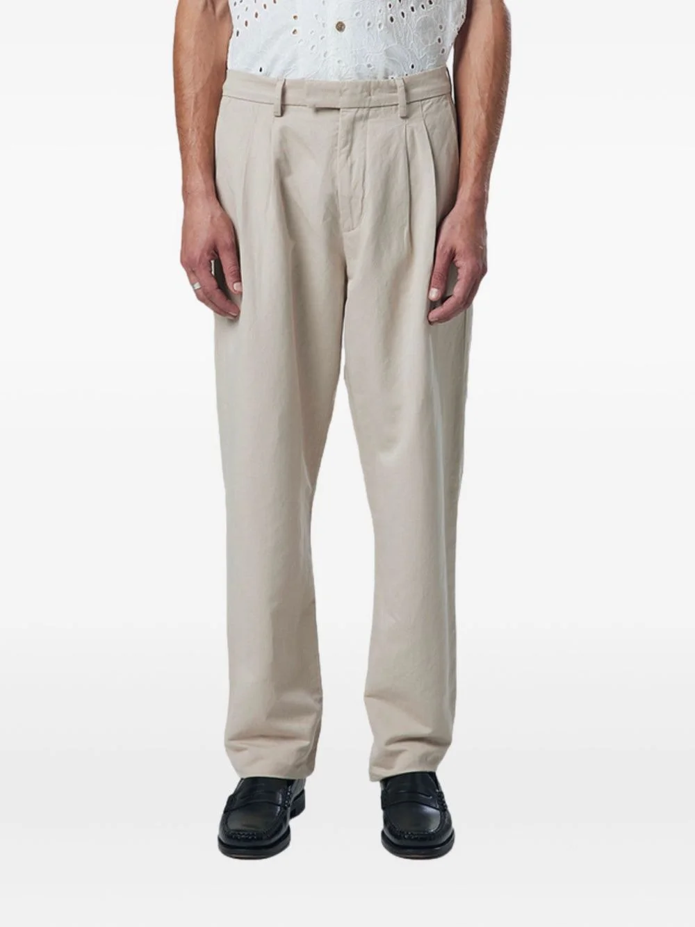 pleated-front trousers - 1