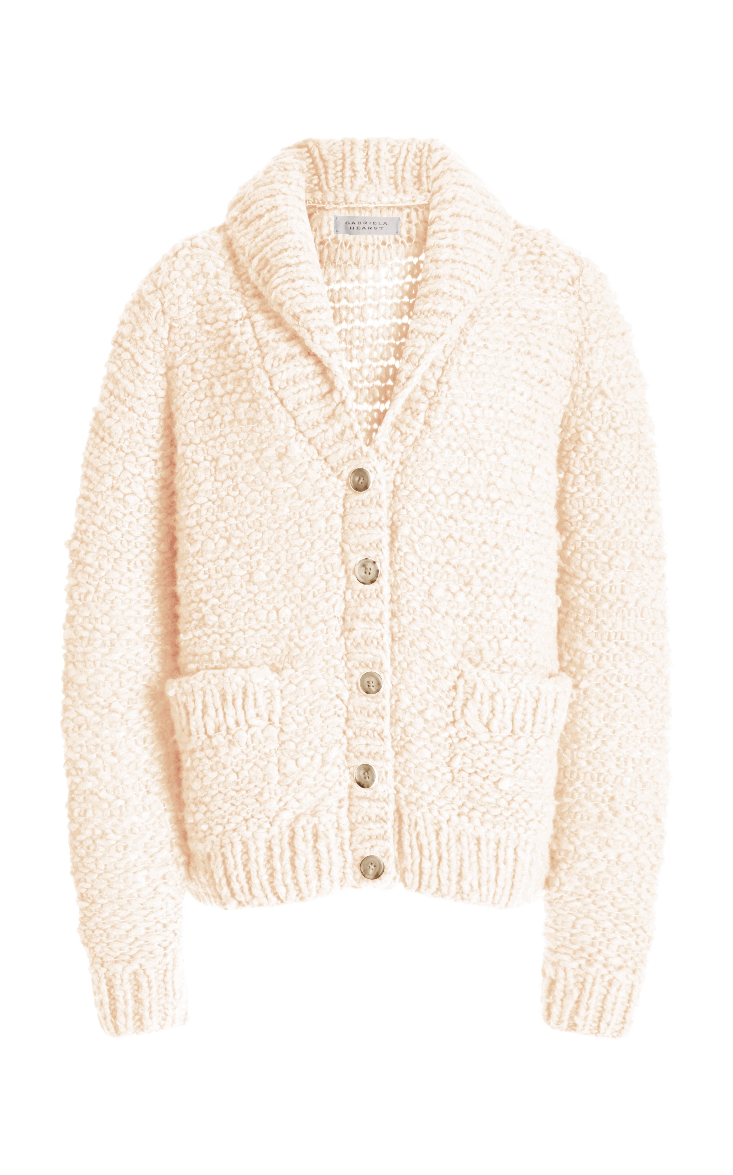 Moses Knit Cardigan in Ivory Welfat Cashmere - 1