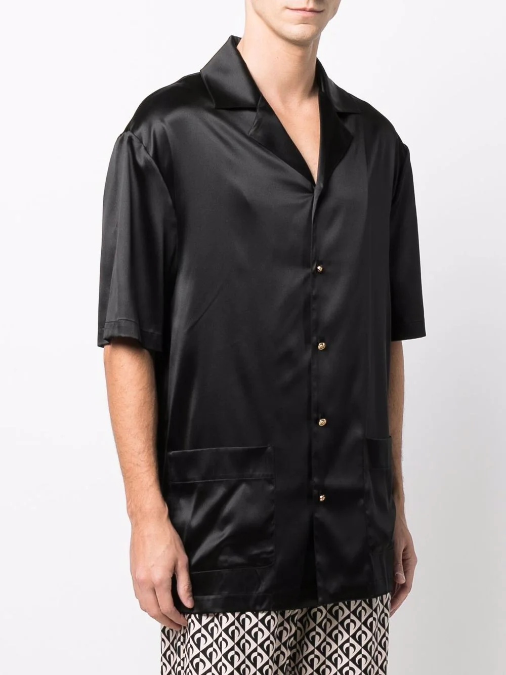 short-sleeve silk-blend shirt - 3