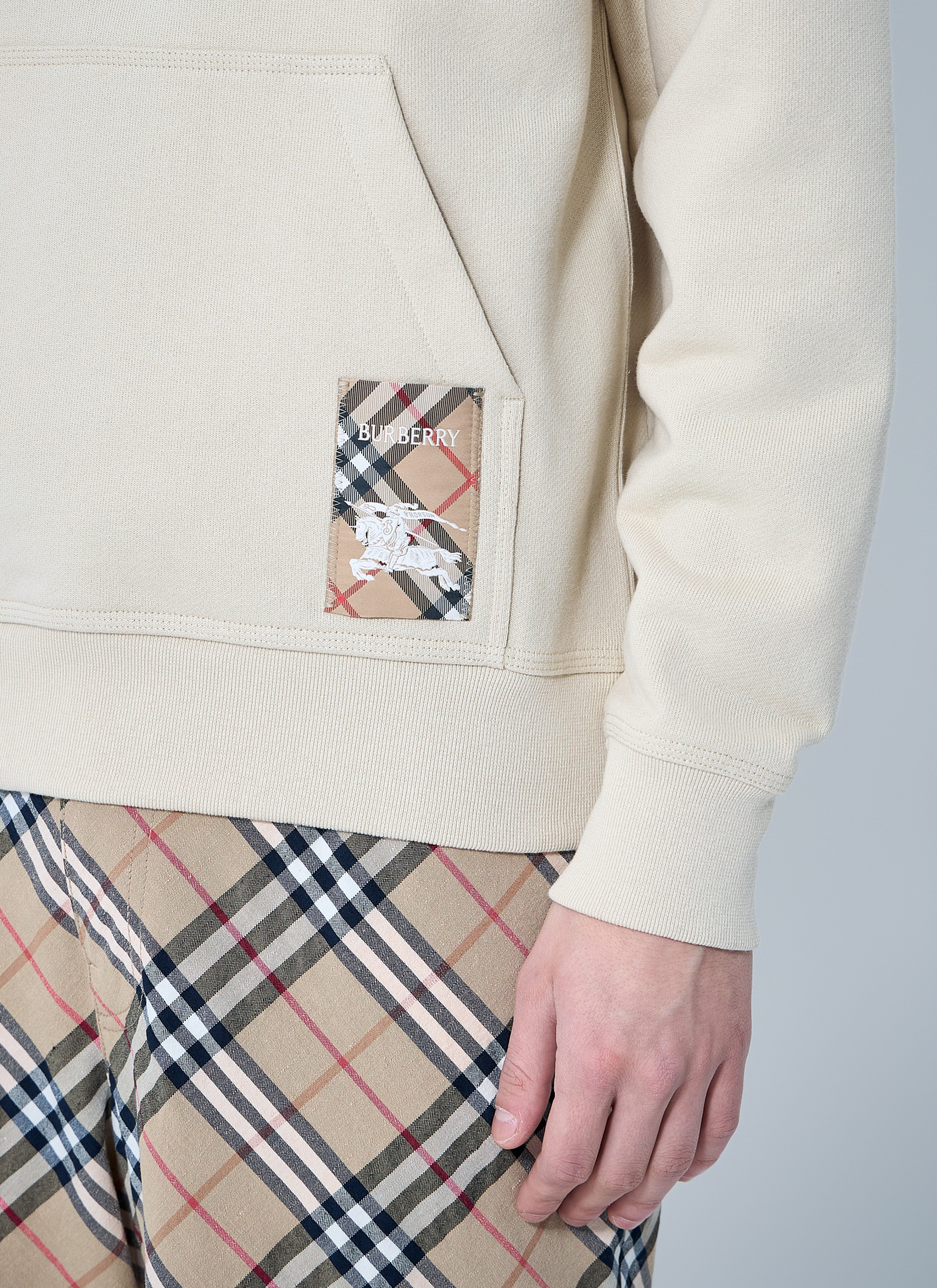 Burberry Men Logo Patch Hooded Sweatshirt - 6