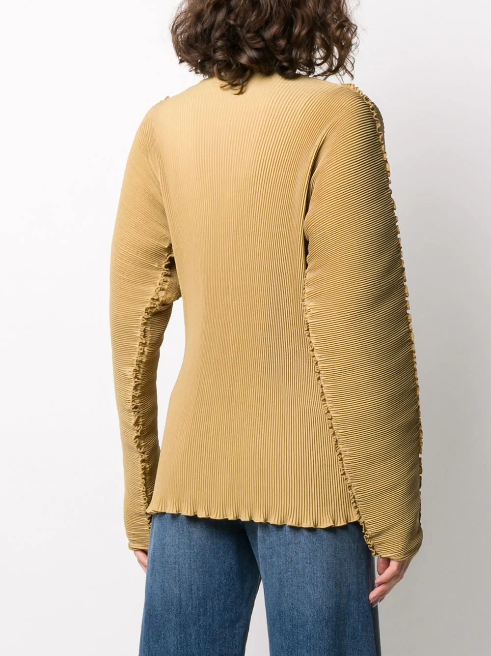 pleated long-sleeve top - 4