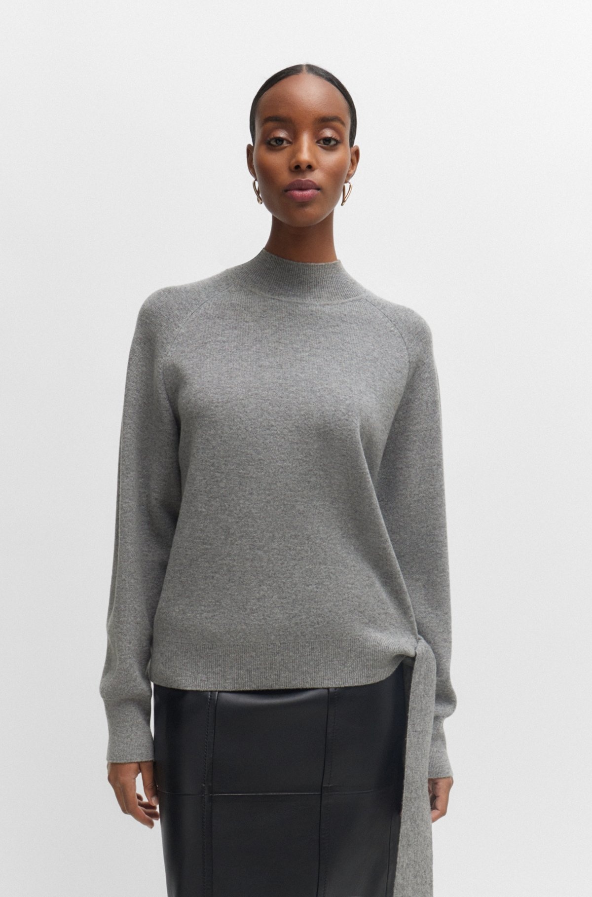 TIE-DETAIL SWEATER IN VIRGIN WOOL AND CASHMERE - 2