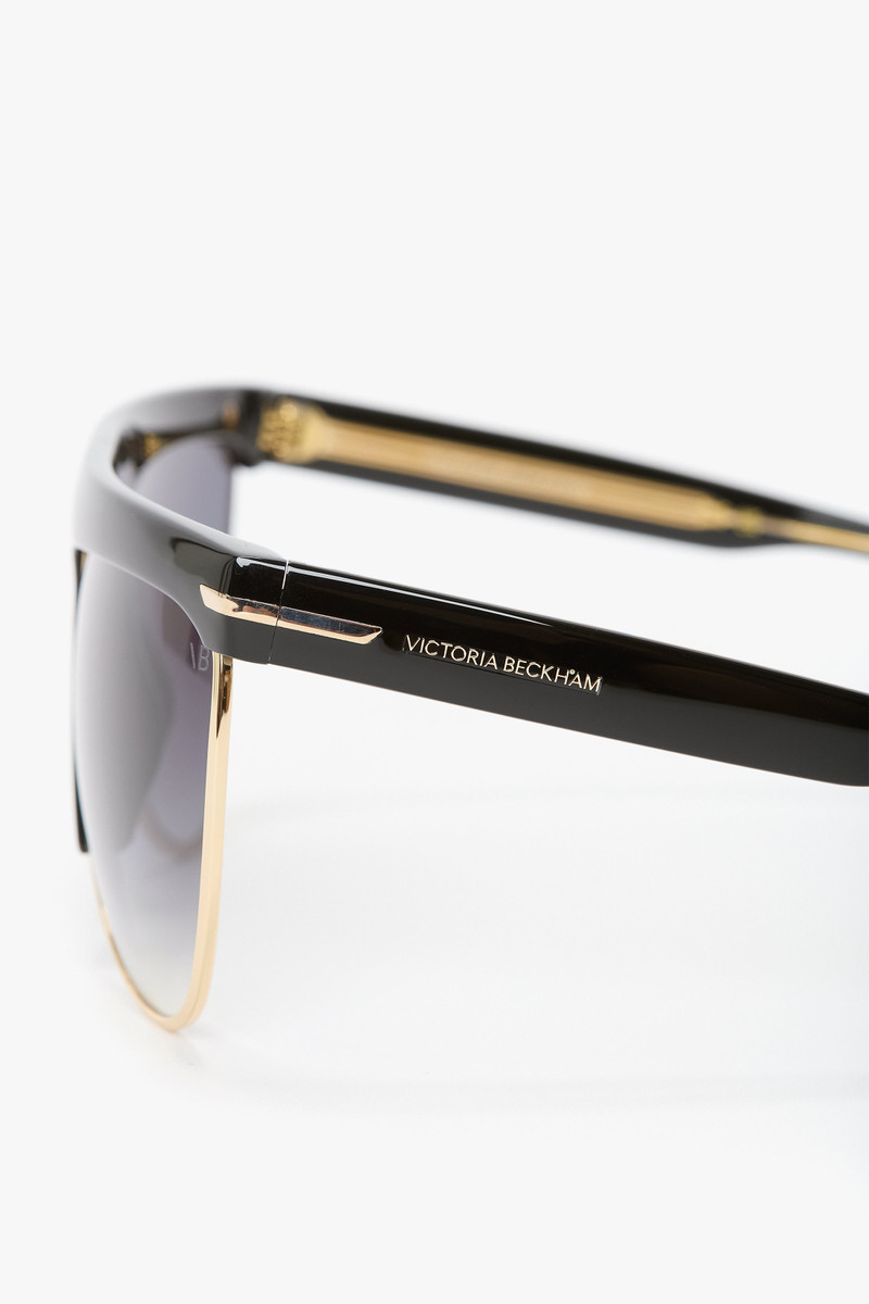 Sculpted Metal And Acetate Sunglasses With Flat Top 5