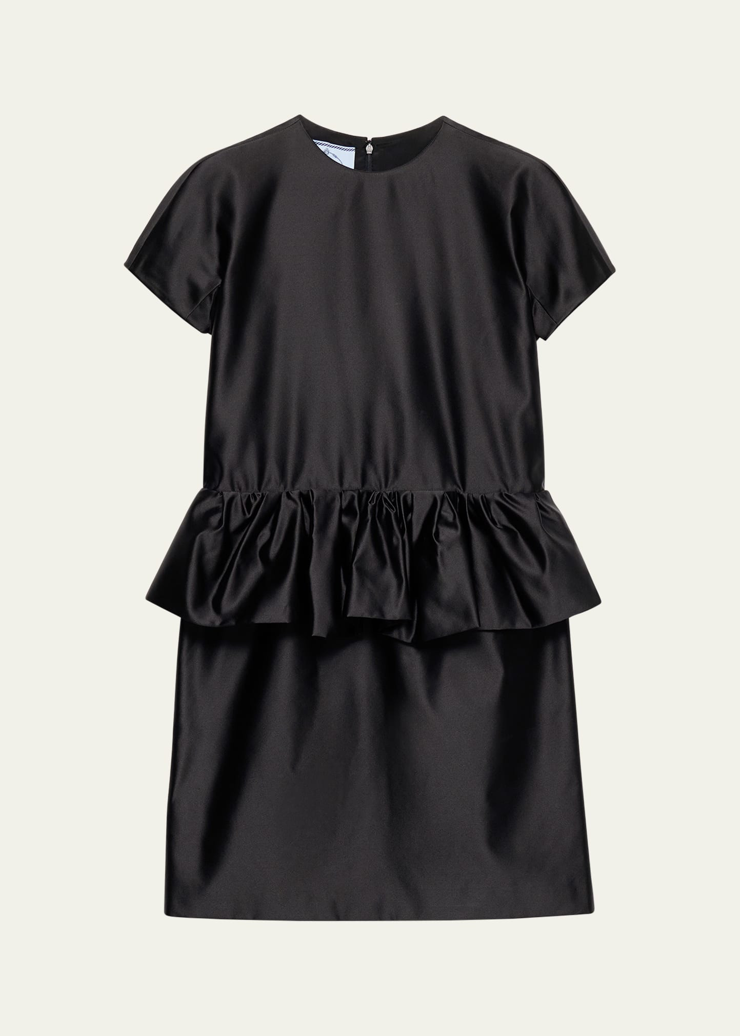 Duchesse Silk Peplum Mini Dress - 1