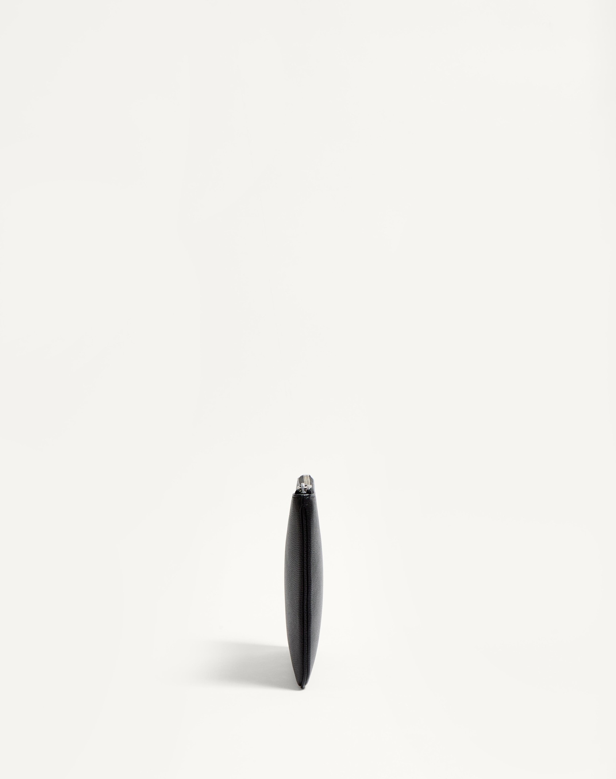 VLOGO SIGNATURE GRAINY CALFSKIN POUCH - 3