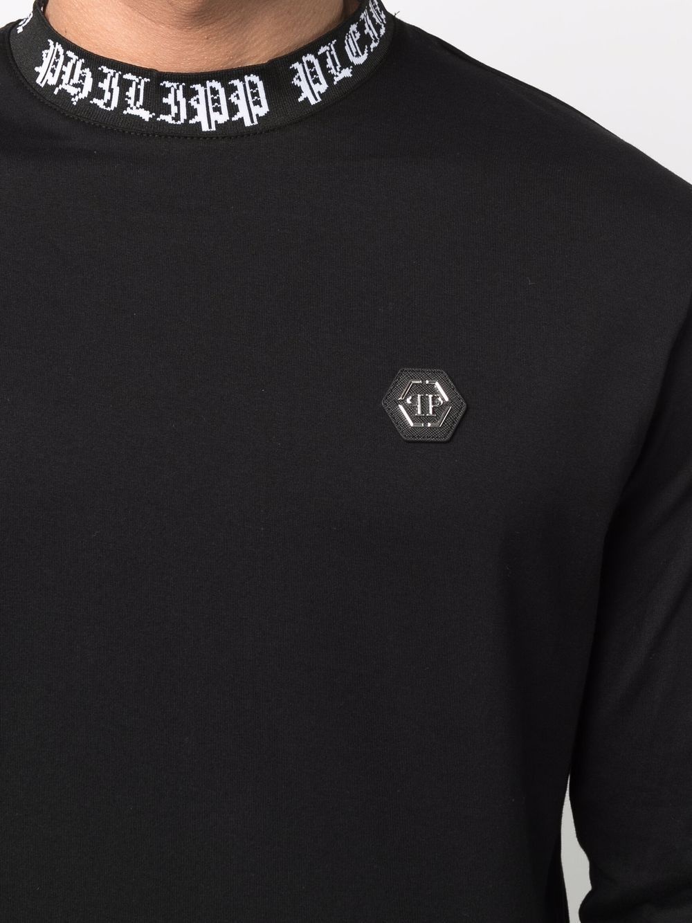 logo-trim long-sleeve top - 5