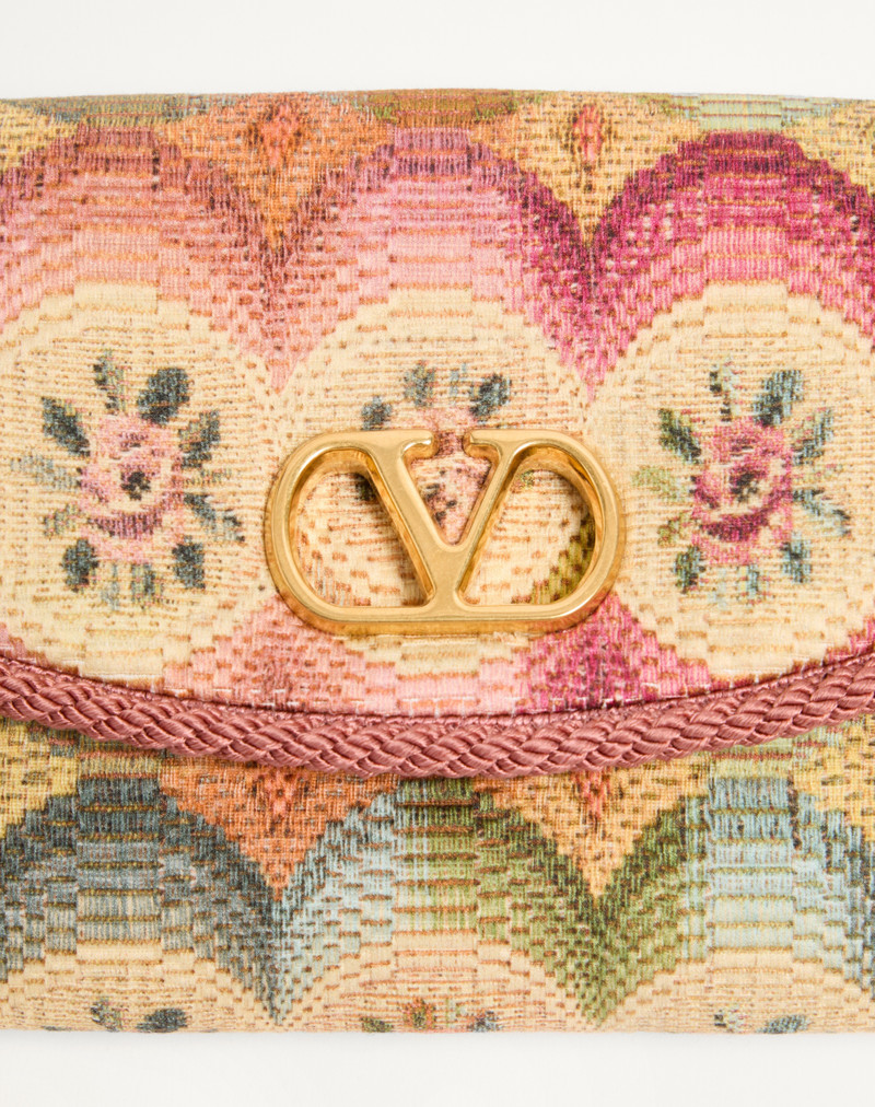 VALENTINO GARAVANI DEVAIN SMALL SHOULDER BAG IN JACQUARD APRES L'HIVER FABRIC 8