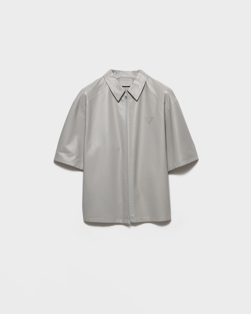 Short-sleeved nappa leather shirt 1