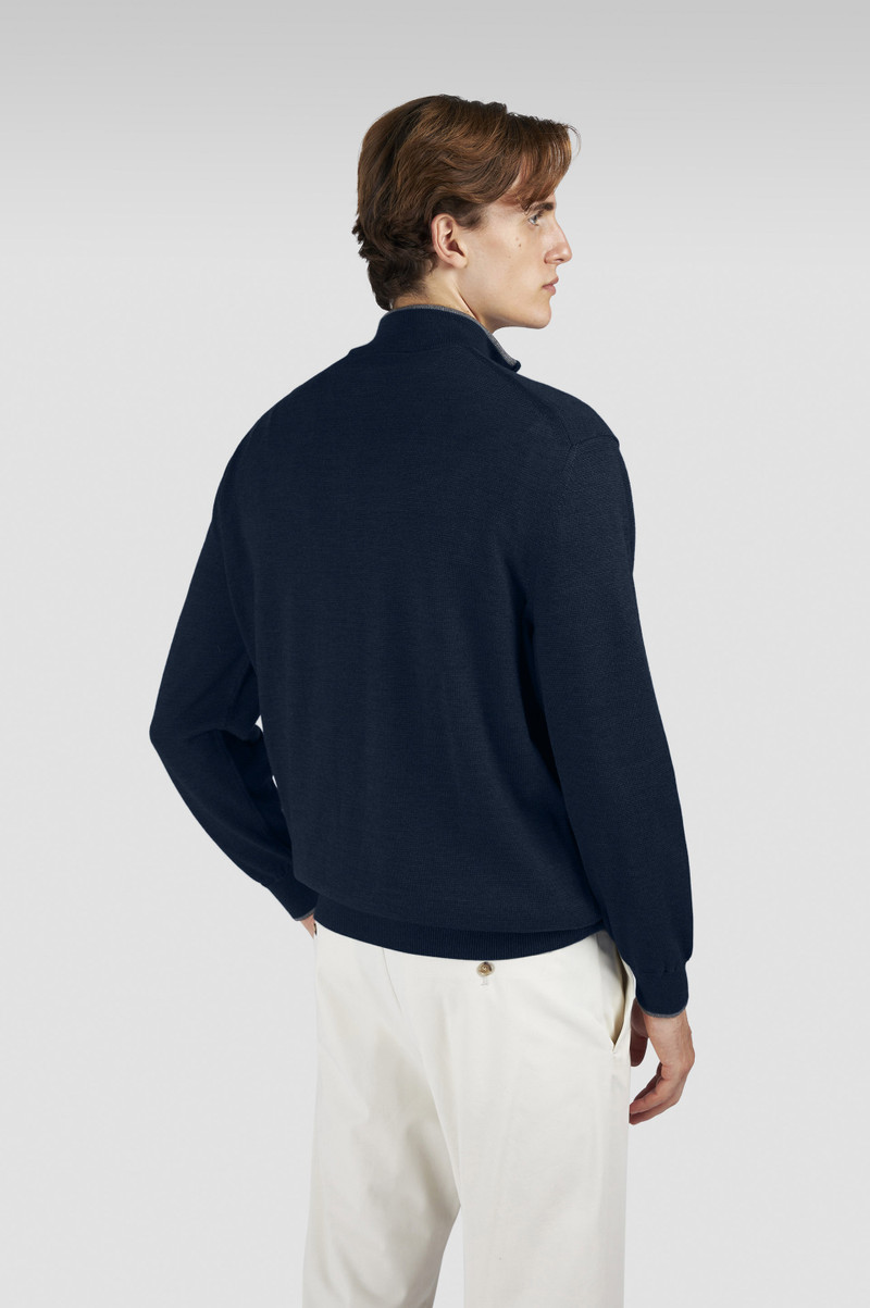 WOOL SILK HALF ZIP SWEATER 3