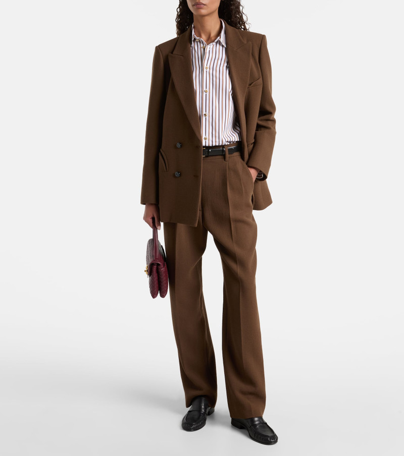 BLAZÉ MILANO Fox high-rise virgin wool crêpe wide-leg pants outlook