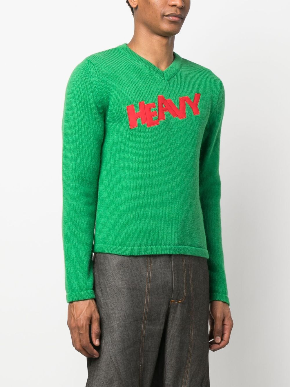 knit v-neck sweater - 3