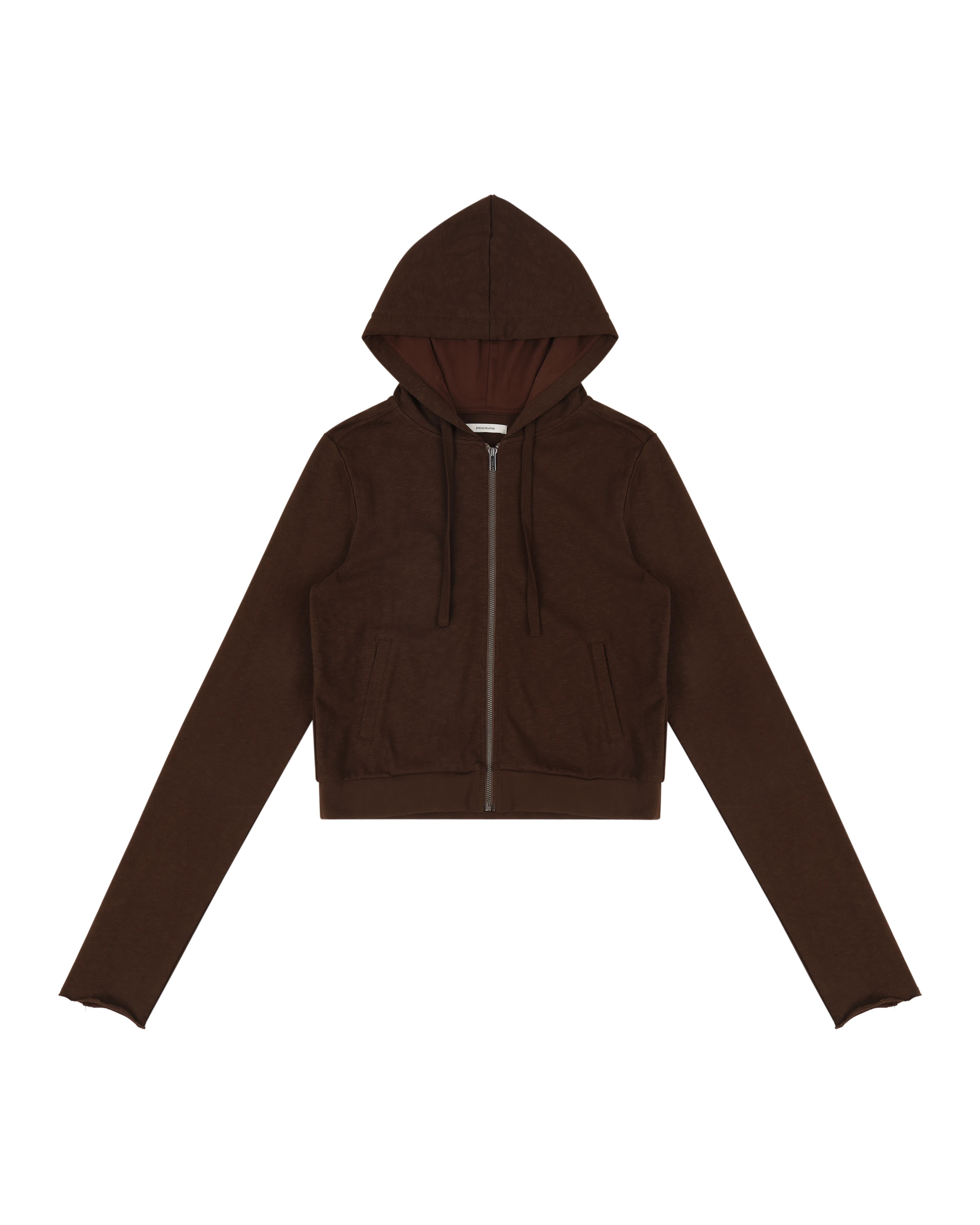 LIGHTWEIGHT CROPPED ZIP-UP BRUNETTE - 6