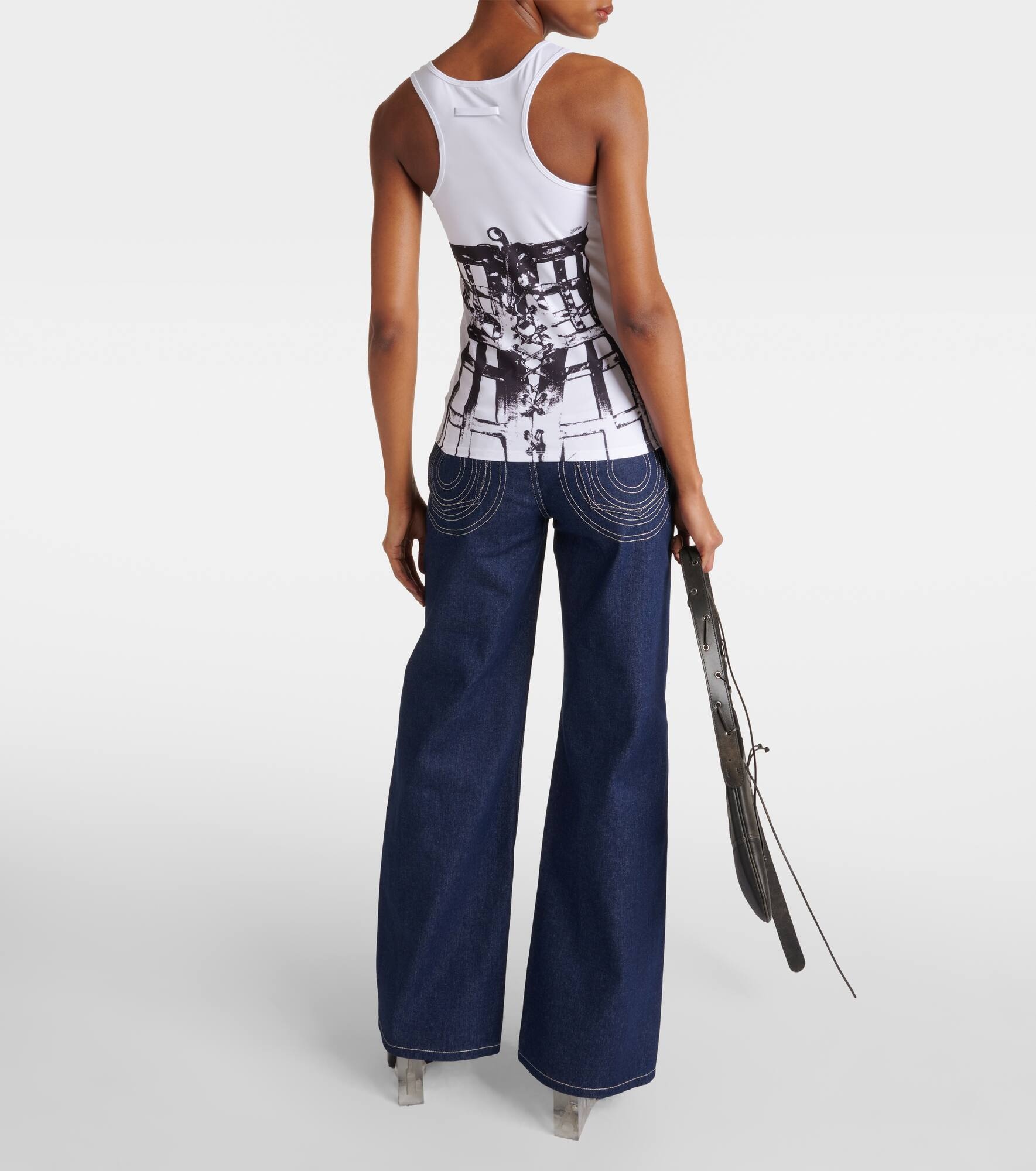 Cage trompe l'œil printed tank top - 3