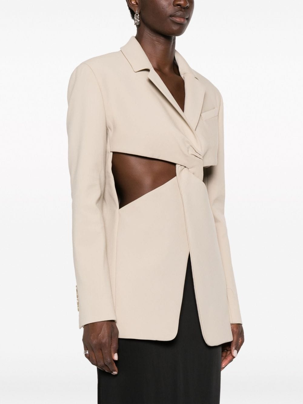 cut-out single-breasted blazer - 3