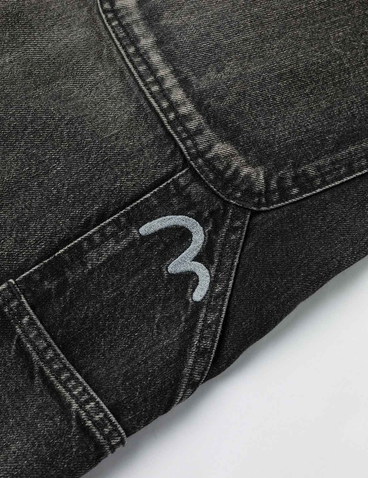 Washed Seagull Print Regular Fit Painter Jeans - 9