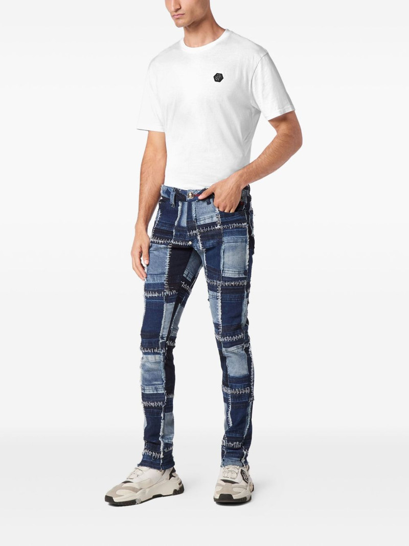 PHILIPP PLEIN patchwork topstitching denim jeans outlook