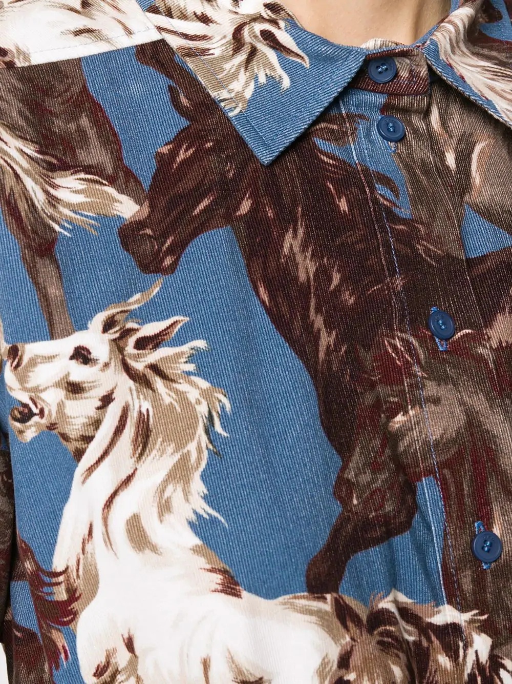 horse-print shirt dress - 5