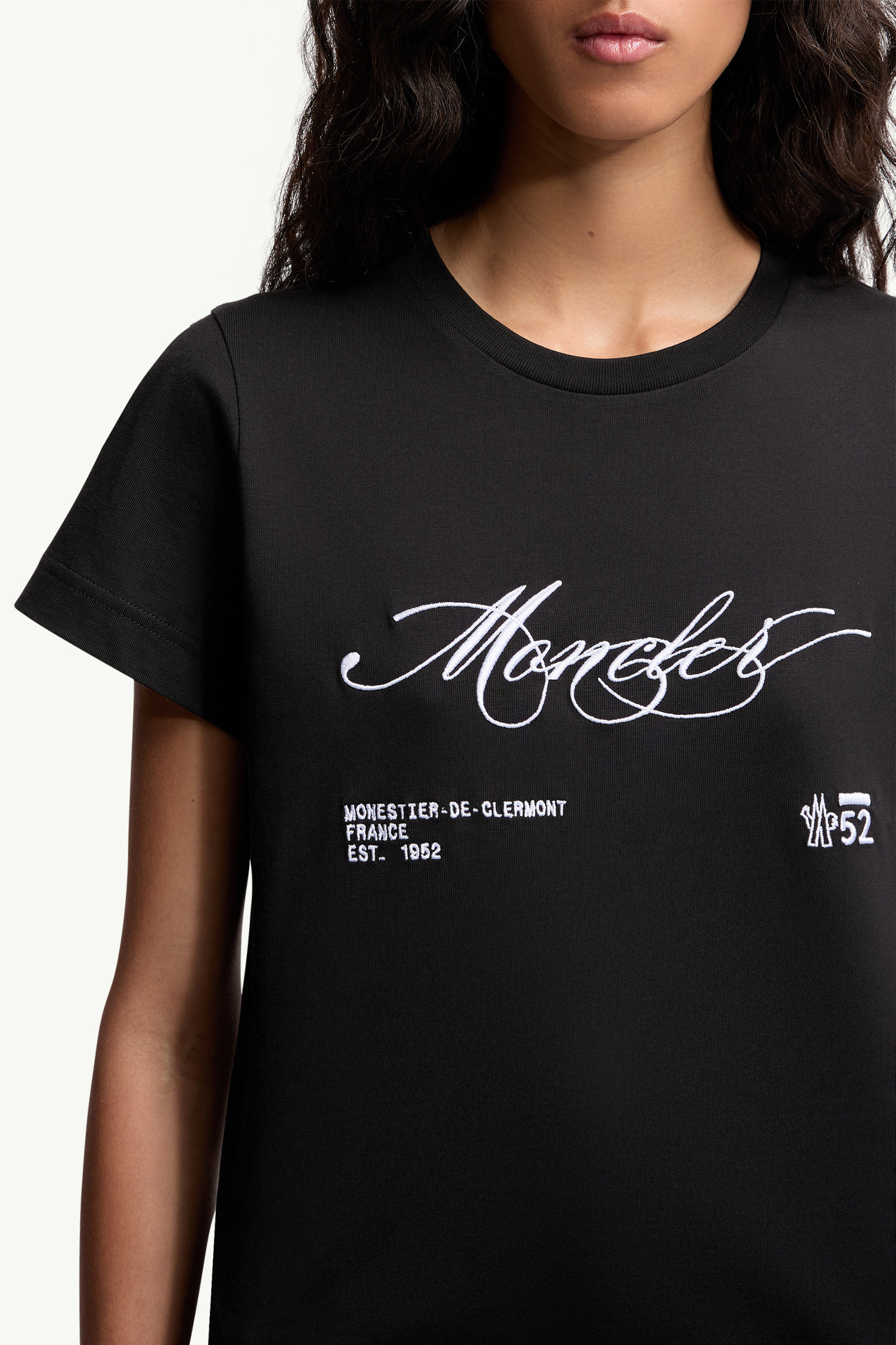 Embroidered Cursive Logo Cotton T-Shirt - 6