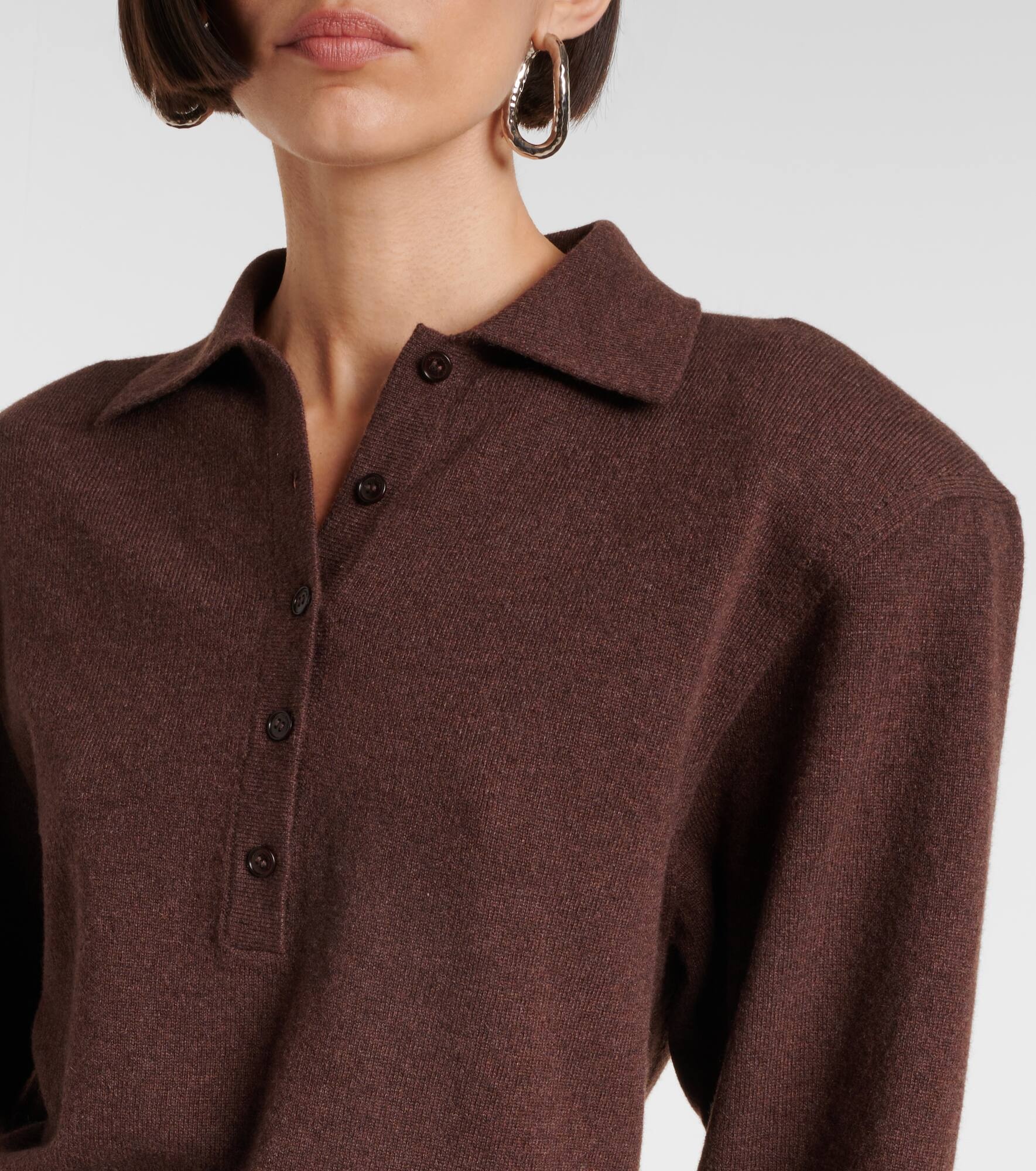 Cashmere and wool polo sweater - 4