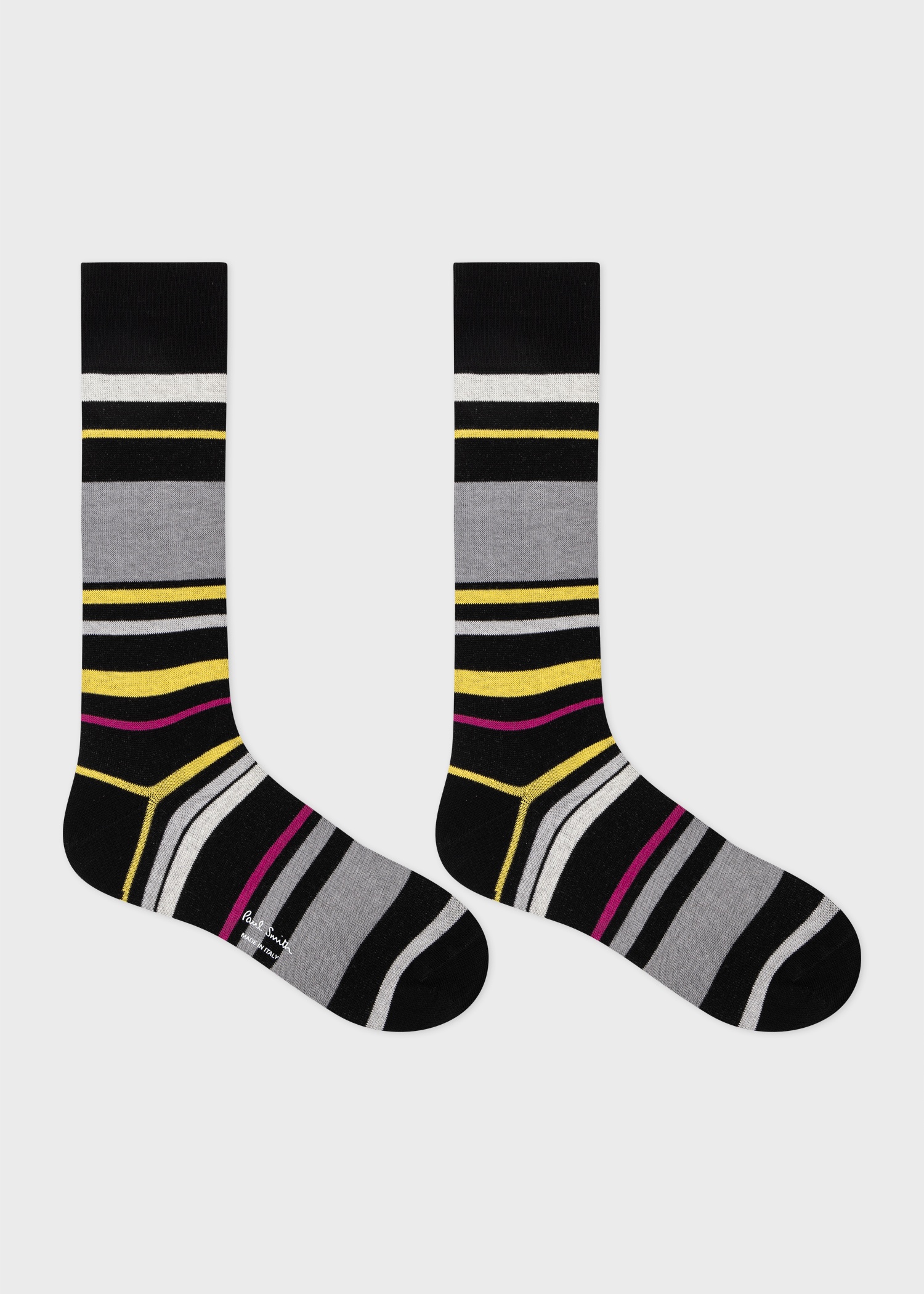 Grey And Black Varied Stripe Socks - 2