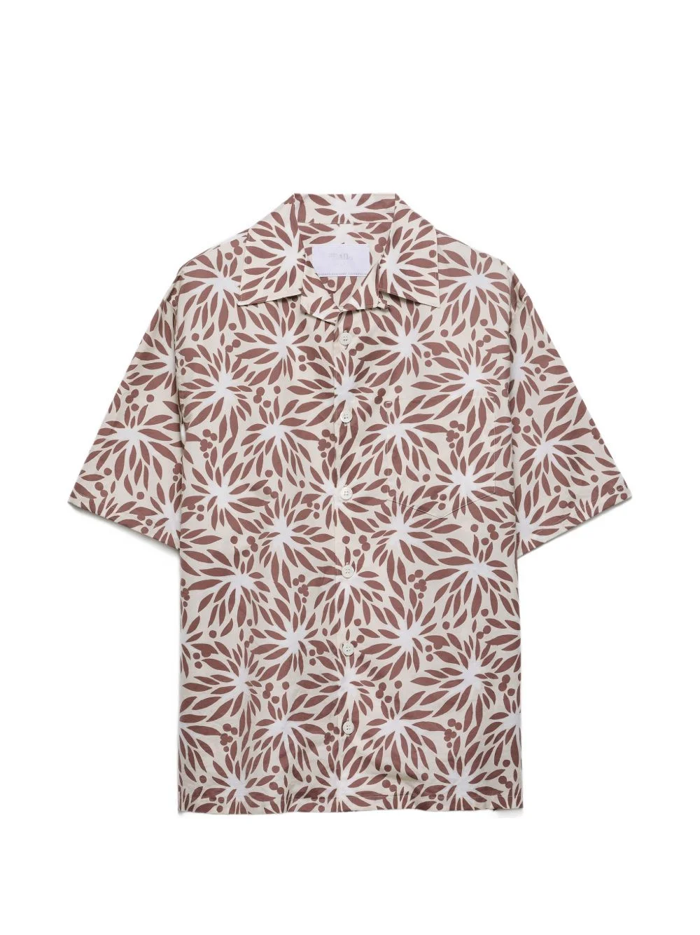 printed cotton bowling shirt - 1