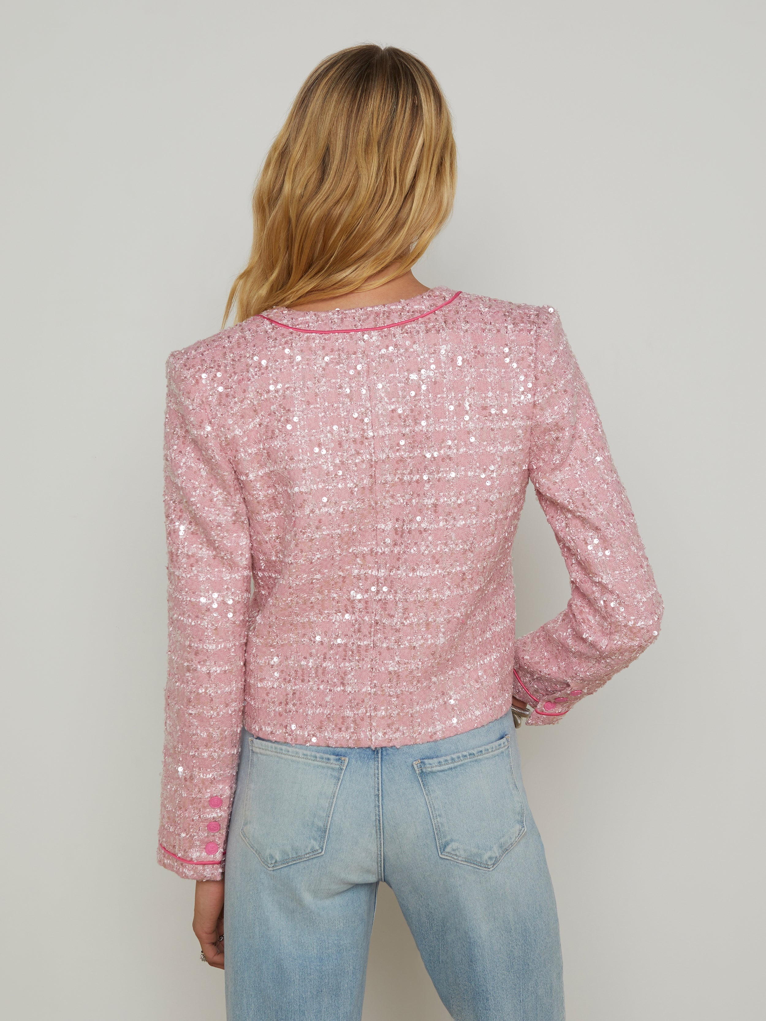 Niko Sequin Tweed Jacket - 4
