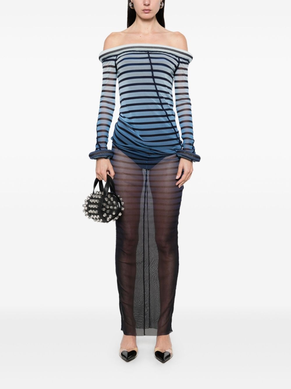 striped maxi dress - 2