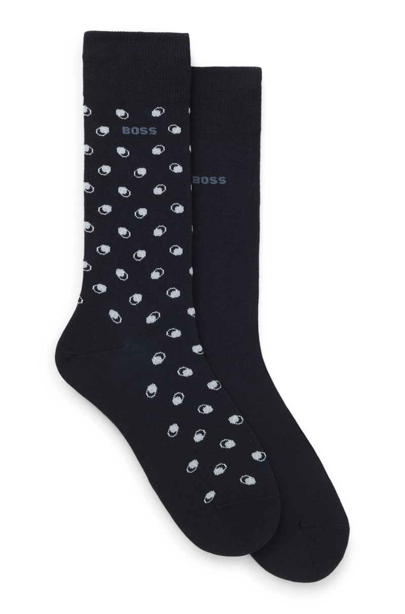 TWO-PACK MINI-PATTERN SOCKS IN A COMBED COTTON BLEND 1