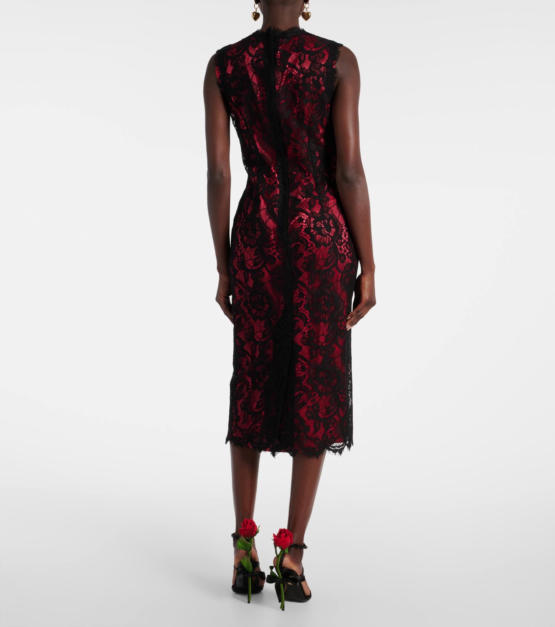 Cotton-blend lace midi dress - 3