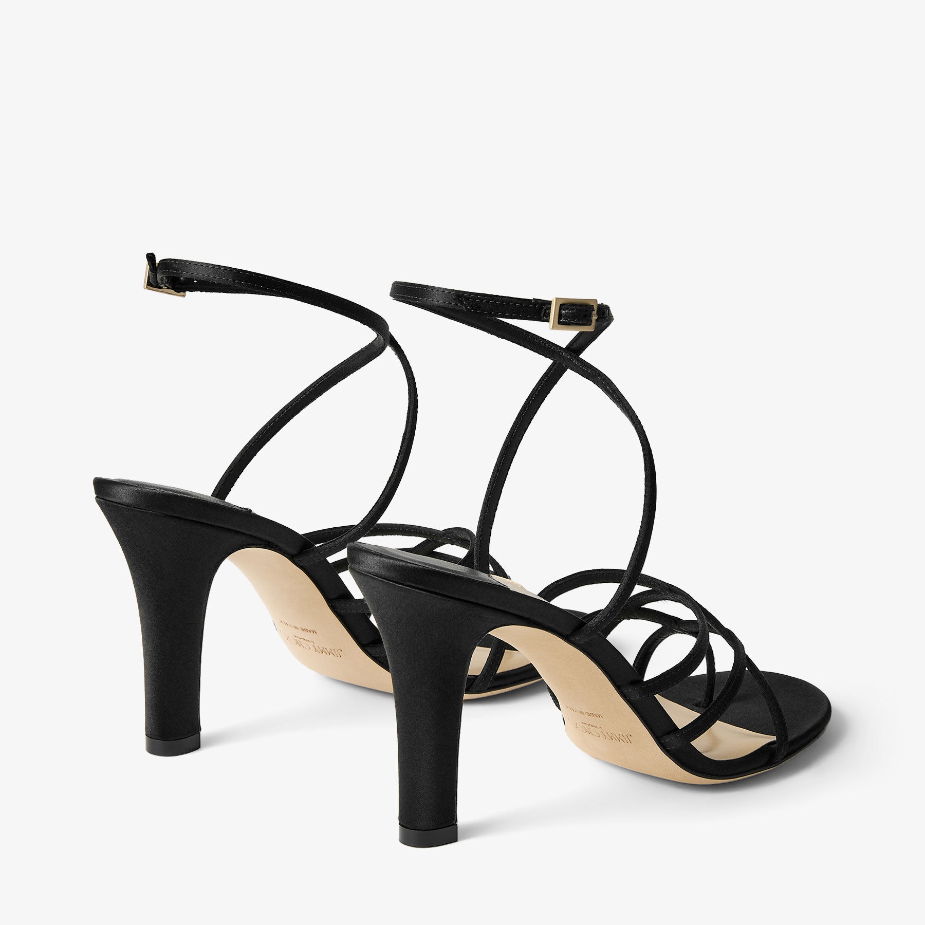 Strappy
Black Satin Sandal - 6