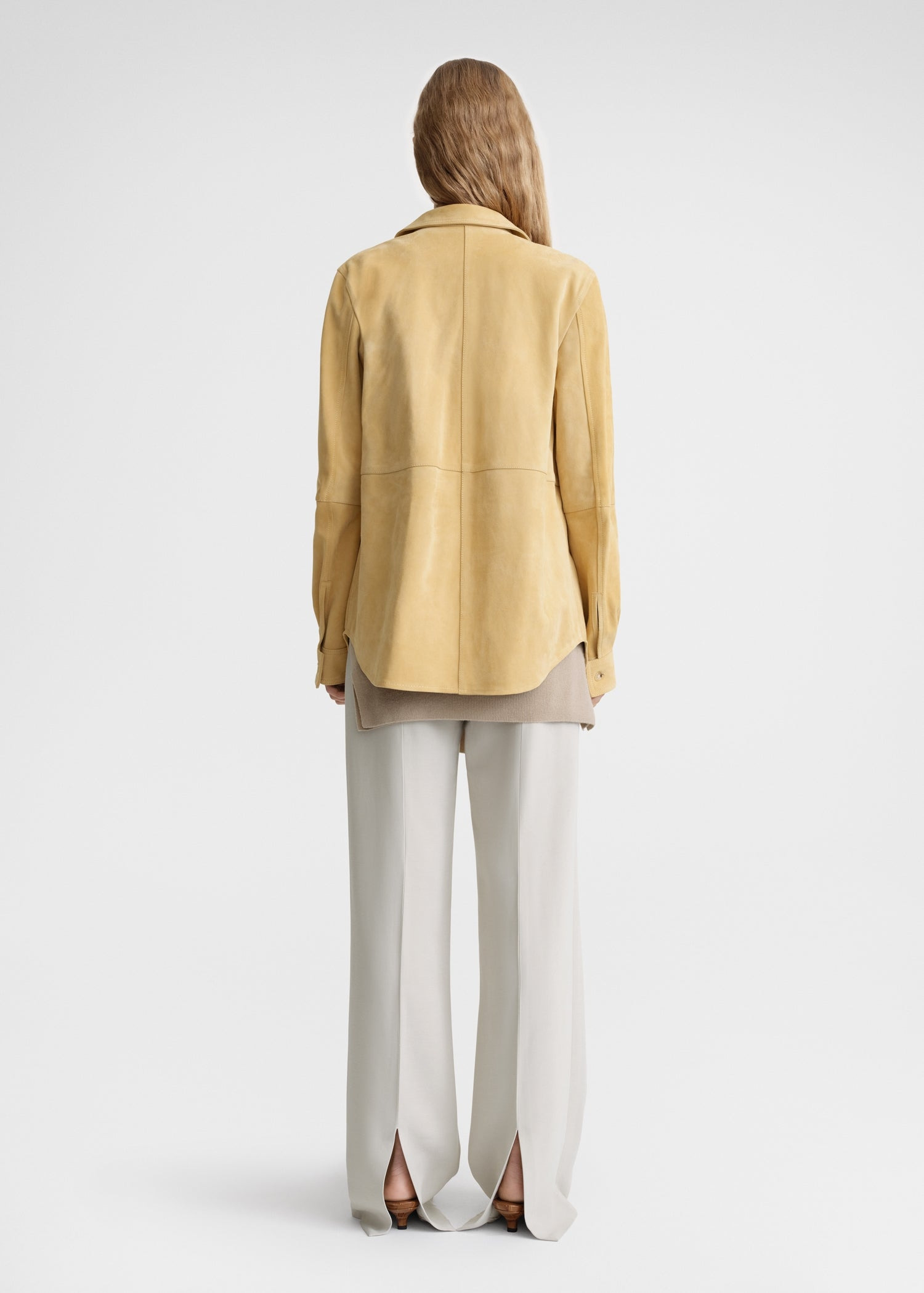 Soft suede shirt cornsilk - 5