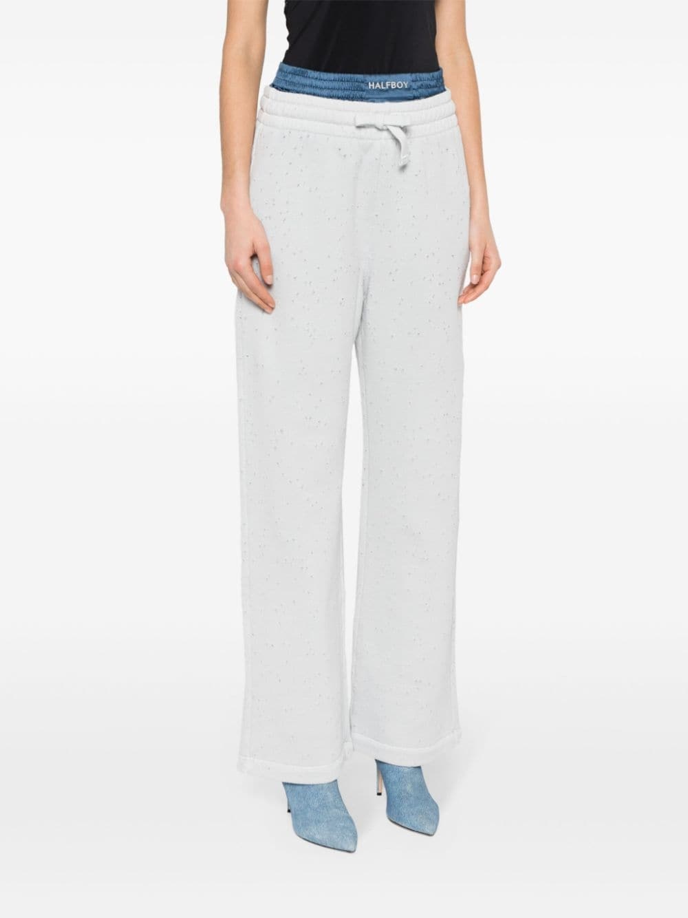 layered straight-leg track pants - 3