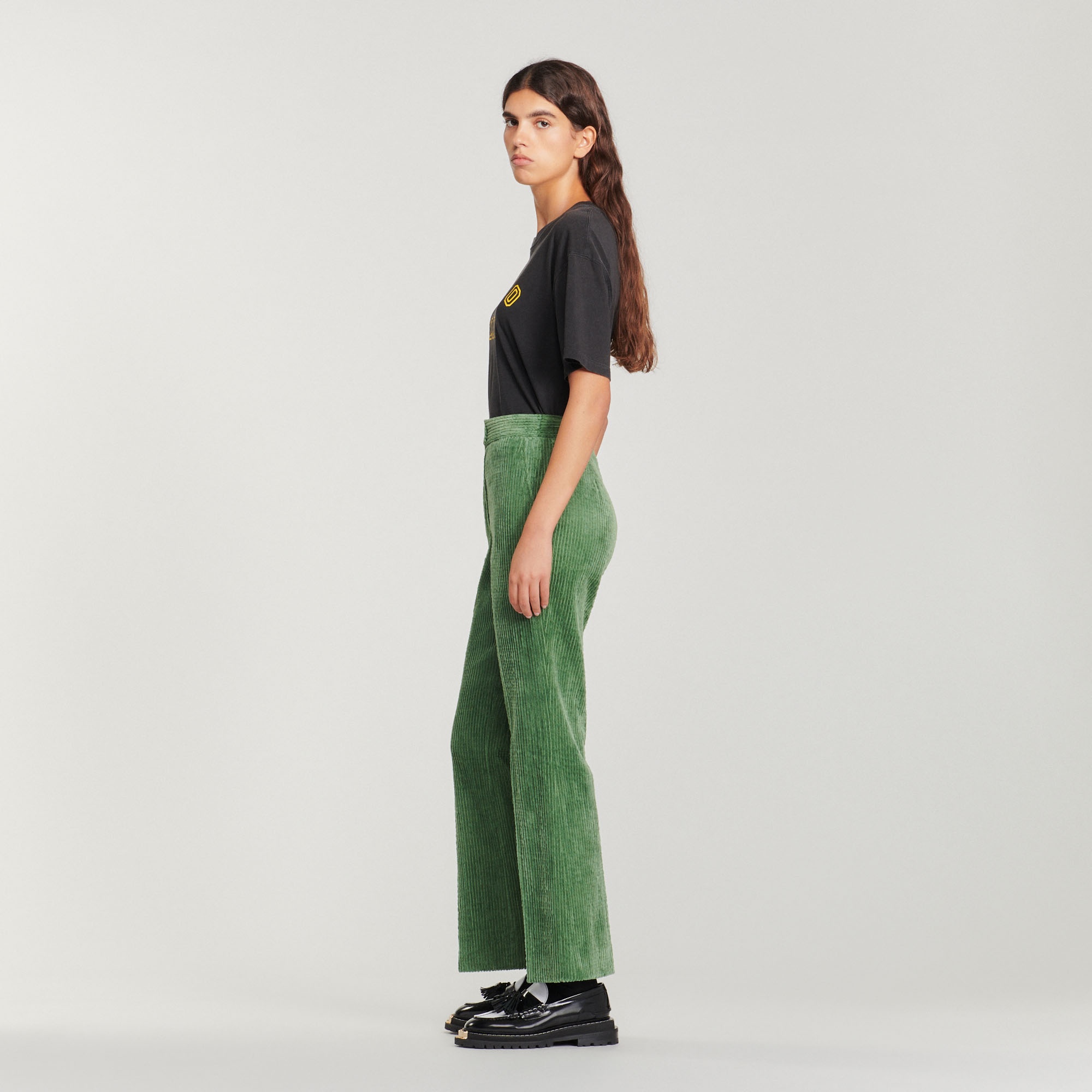 Corduroy straight-leg pants - 7