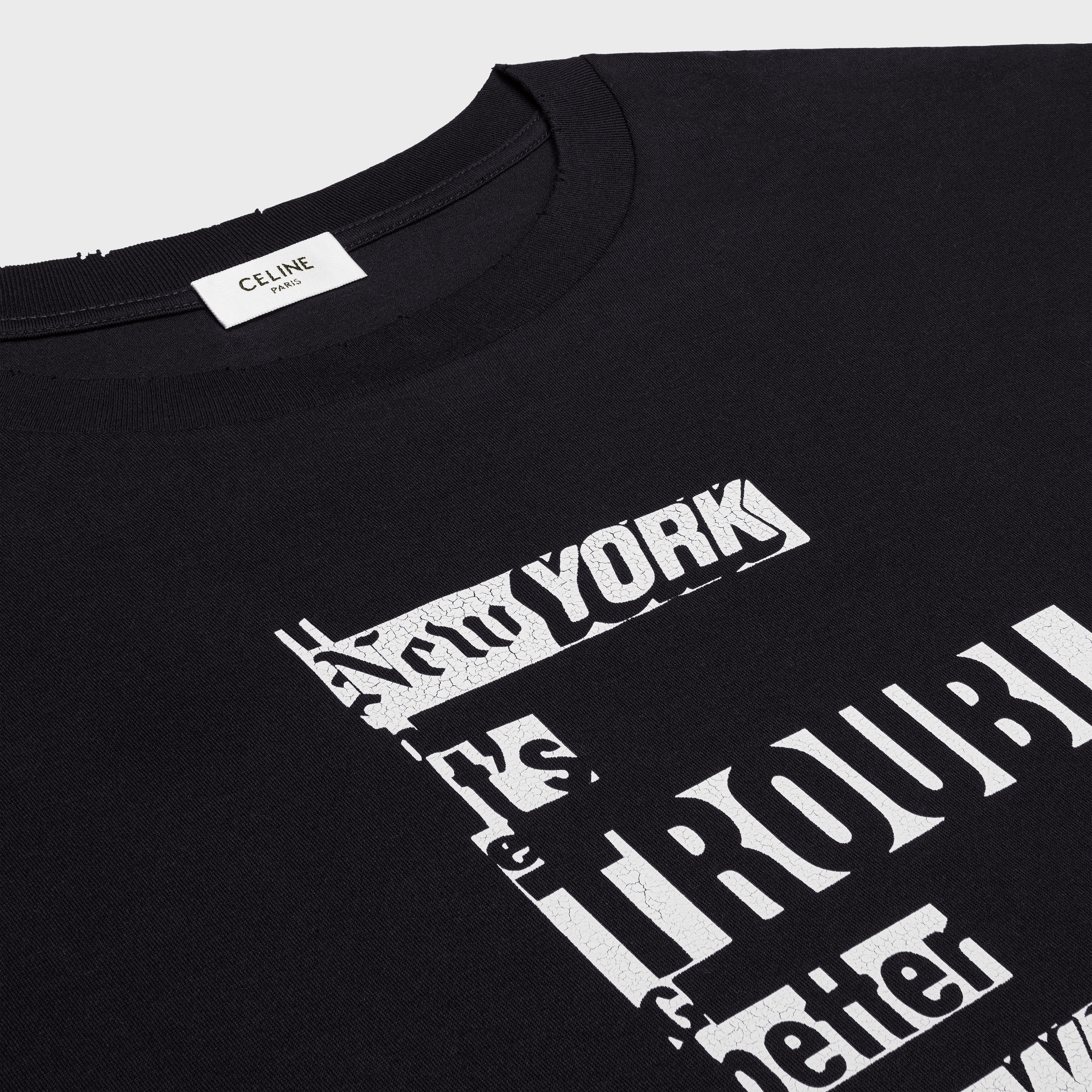 Tシャツ・カットソー CELINE | DASH SNOW LOOSE T-SHIRT IN JERSEY COTTON CELINE dash snow loose t-shirt in jersey cotton | REVERSIBLE