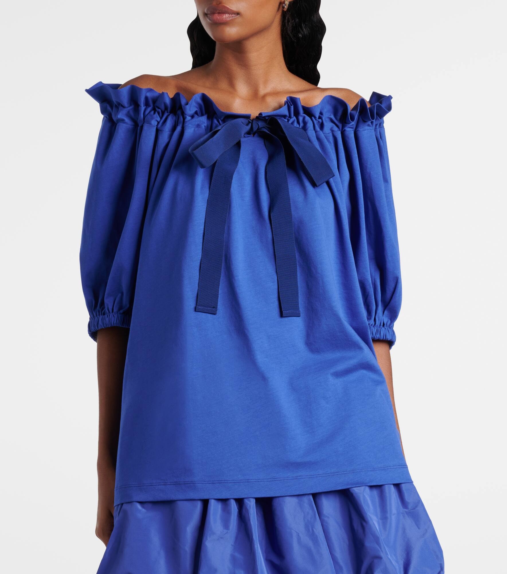 Off-shoulder cotton jersey top - 6