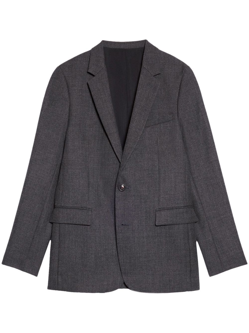 single-breasted virgin wool blazer - 1