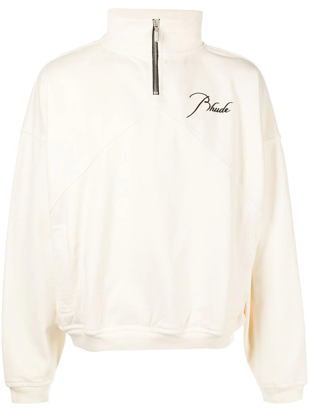 embroidered-logo pullover zip sweatshirt - 1