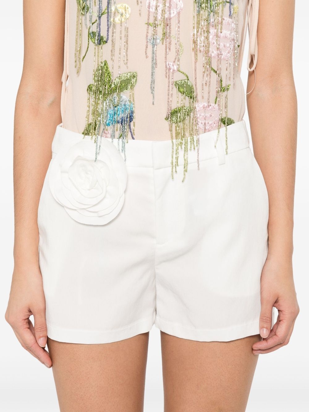 floral-appliqué shorts - 5