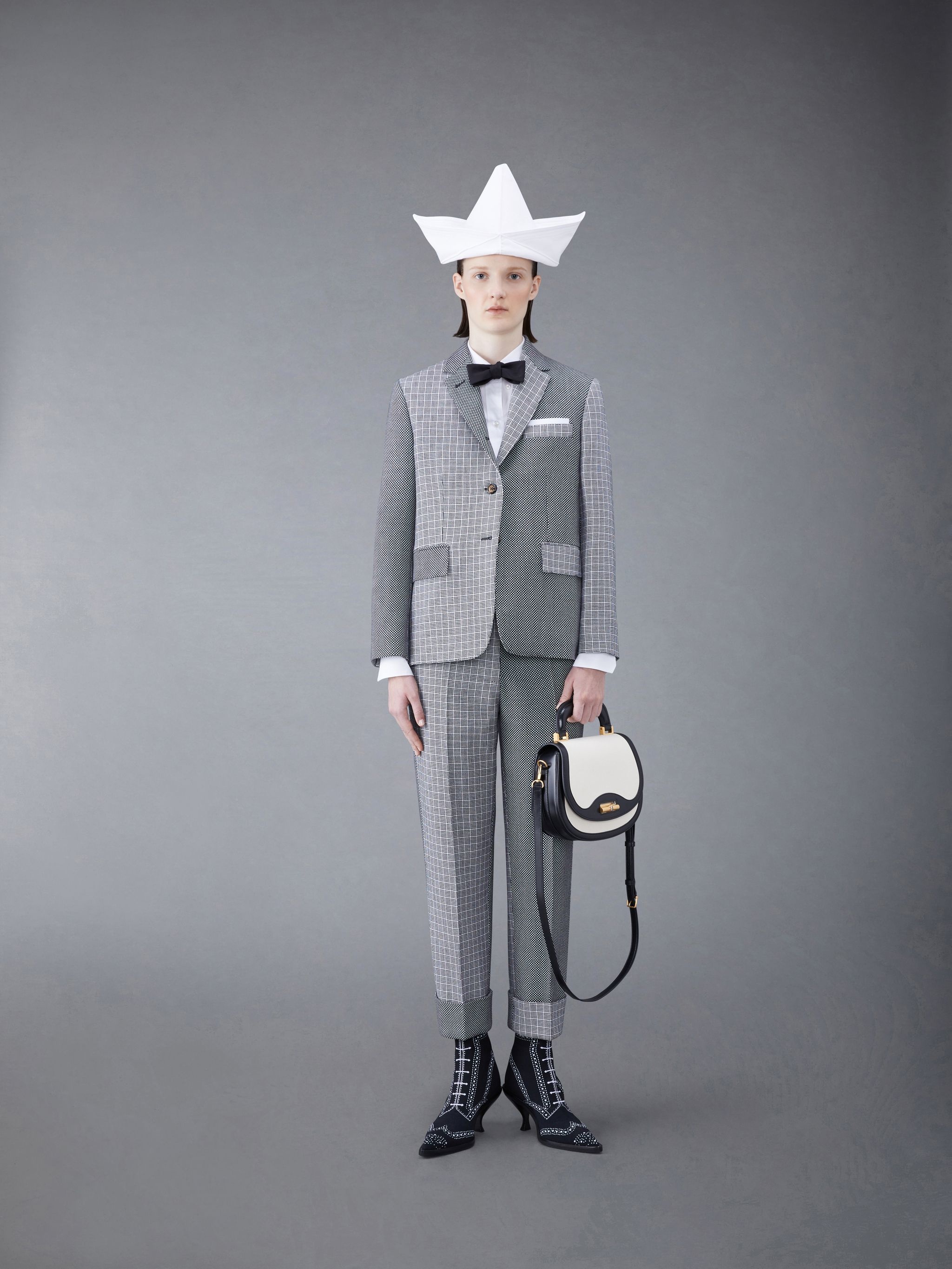 Fun-Mix Birdseye Heavy Suiting and Parquet Weave Classic Backstrap Trouser - 3