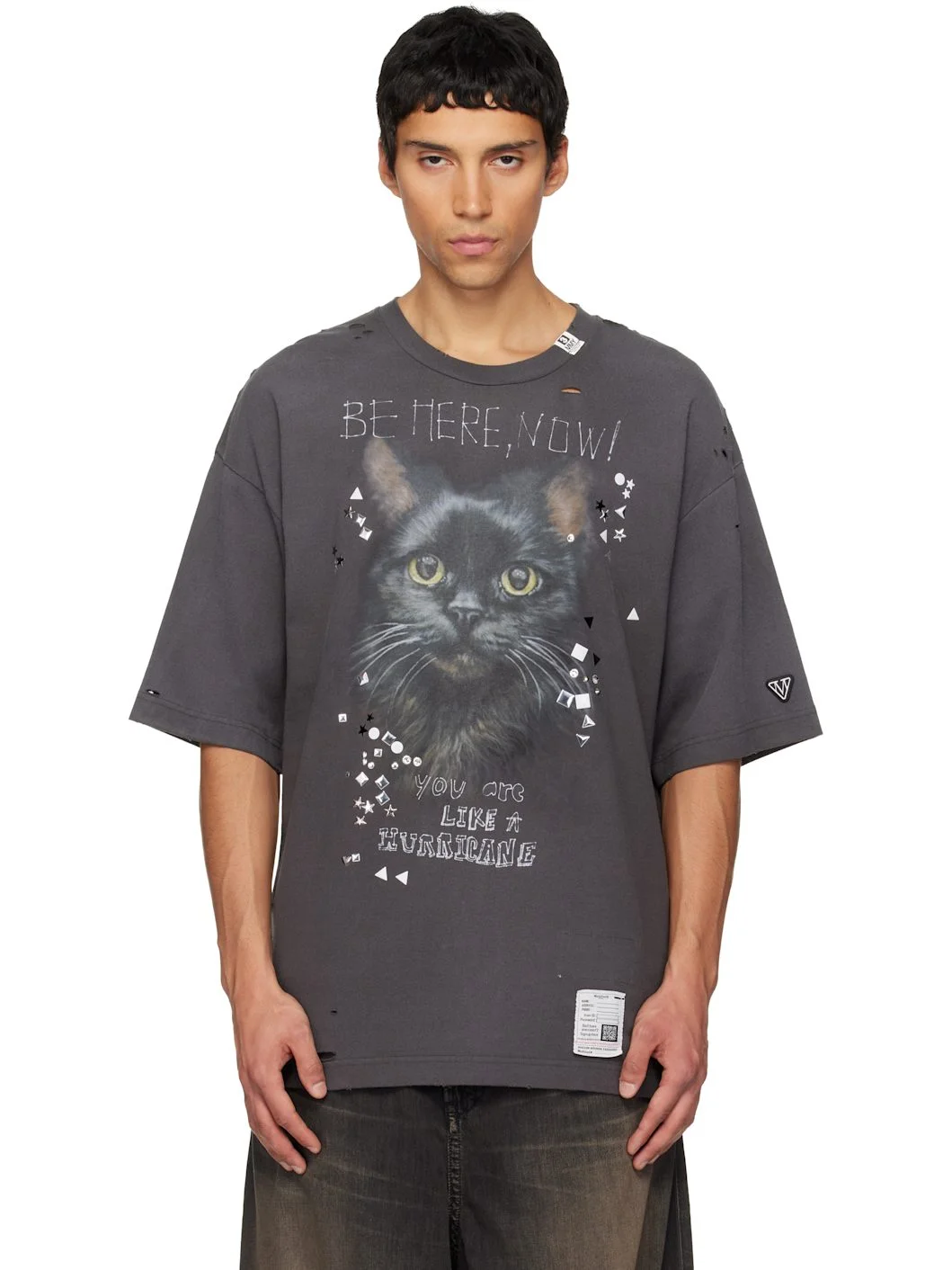 Black Cat Printed T-shirt - 1
