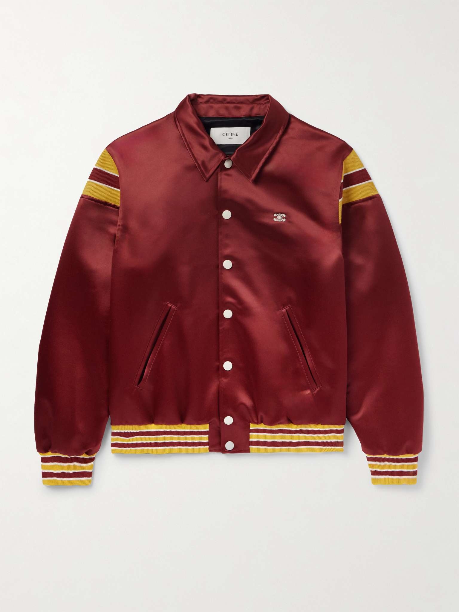 Teddy Logo-Embroidered Satin Varsity Jacket - 1