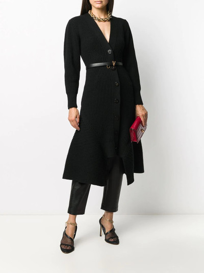 Alexander McQueen ribbed flared cardi-coat outlook